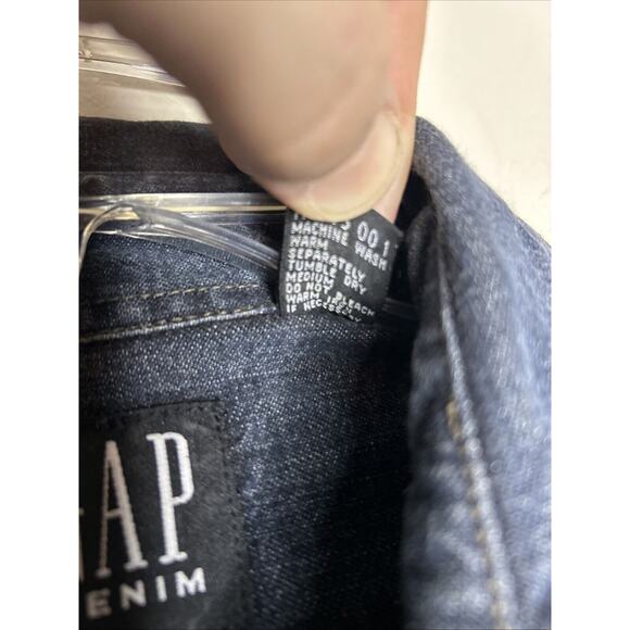 Gap Men’s Denim Shirt Long Sleeve Button Up Small Honeybees/Hive Patchwork - Picture 6 of 9